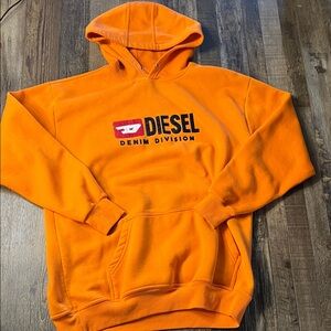 Diesel Orange Hooded Sweatshirt with Logo